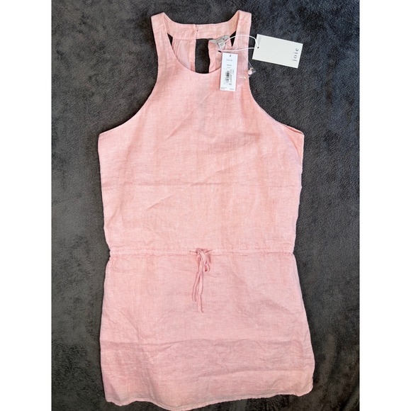 Joie Dresses & Skirts - Joie Diega B Linen Dress Persimmon Pink Halter Mini Drawstring Waist NWT Small
